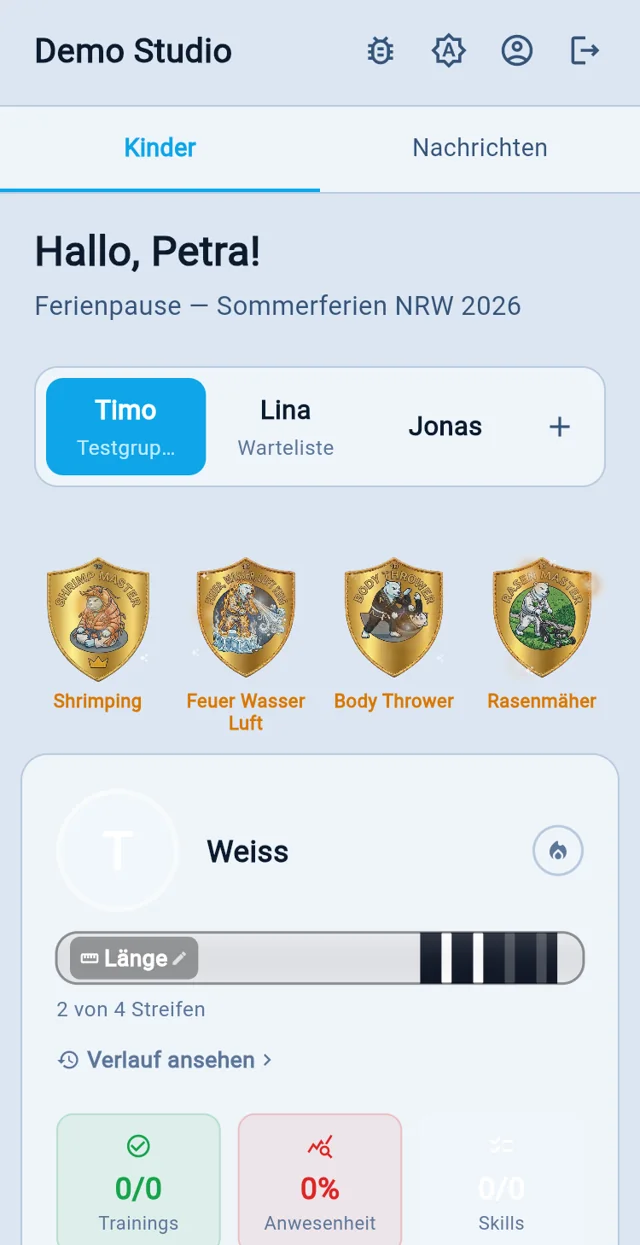 Eltern-App: Fortschritt eines Kindes